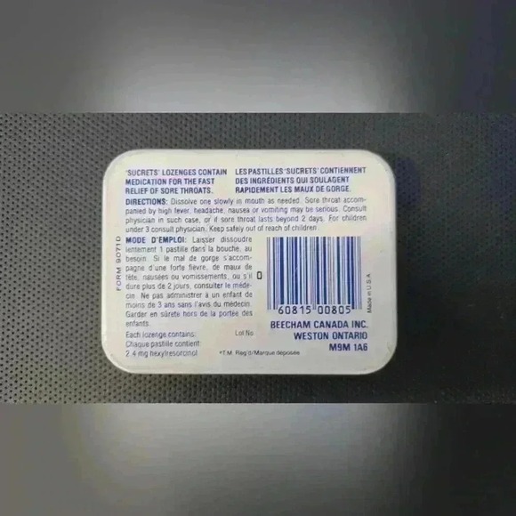 Vintage Sucrets Sore Throat Lozenges  Metal Collectible Tin - Picture 9 of 9
